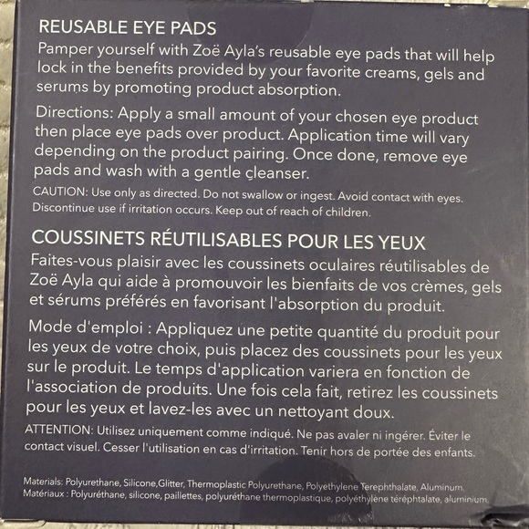 Zoë Aylas Reusable Eye Pads Skincare tool deep hydration perfect for eye make up - Picture 5 of 6